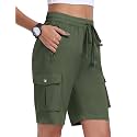 MoFiz Women's Hiking Cargo Shorts Lightweight Quick Dry with Zipper Pockets