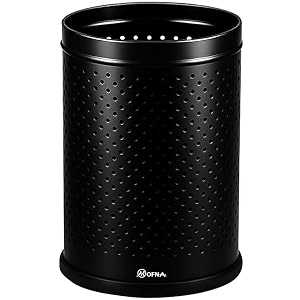 mofna stainless steel perforated dustbin for home trash can with anti-skid base garbage bin for bathroom office bedroom kitchen amp toilet or commercial use 18 litre