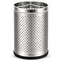 mofna 6L Stainless Steel Dustbin for Home, Silver Open Top Perforated Garbage Bin Without Lid, Waste Bin for Kitchen, Bathroom, Bedroom, Washroom, Office & Toilet, (7 x 10 Inch, Pack of 1)