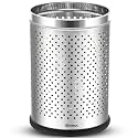 mofna Stainless Steel Perforated Dustbin for Home, Trash Can with Anti-skid Base, Garbage Bin for Bathroom, Office, Bedroom, Kitchen &amp; Toilet or Commercial Use- (7x10 In -6 Liter, Silver), Pack of 1