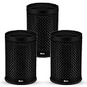 mofna Stainless Steel Perforated Dustbin, Garbage Bin for Bathroom, Office, Bedroom, Kitchen &amp; Toilet or Commercial Use- (7x10 In, 5 Liter, 8x12 In, 10 Liter, 10x14 In, 18 Liter, Black), Pack of 3