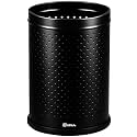 mofna Stainless Steel Perforated Dustbin for Home, Trash Can with Anti-skid Base, Garbage Bin for Bathroom, Office, Bedroom, Kitchen &amp; Toilet or Commercial Use- (7x10 In -6 Liter, Black), Pack of 1