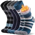 MOGGEI 3 Pairs Thermal Winter Socks for Women & Men Thick Extra Warm Insulated Ski Boot Socks for Cold Weather