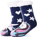 MOGGEI Girls Slipper Fuzzy Socks Kids Boys Fluffy Fleece Lined Warm Plush Sherpa Winter Child Home Socks