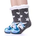 MOGGEI Girls Slipper Fuzzy Socks Kids Boys Fluffy Fleece Lined Warm Plush Sherpa Winter Child Home Socks