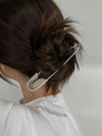 mohaati Oversized Safety Pin Korean Style Hair Accessory Hair Clip (Silver)