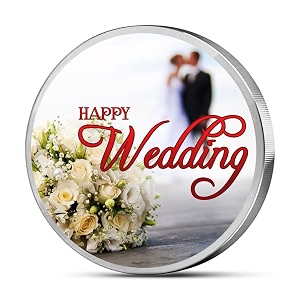 mohur happy wedding coloured 999 pure silver coin