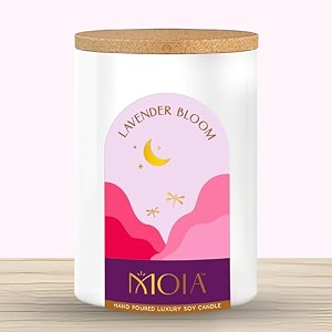 moia luxury scented candle  460gm  35-40 hrs  fragrance lavender bloom  aromatherapy votive jar  premium aromatic decorative scented soy wax candles home decor bedroom best gift set