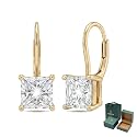 Moissanite Earrings 18K White Gold Plated 925 Sterling Silver D Color VVS1 Clarity Lab-Grown Moissanite Dangle Drop Leverback Earrings Jewelry Anniversary Valentine Birthday Gifts for Women