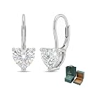 Moissanite Earrings 18K White Gold Plated 925 Sterling Silver D Color VVS1 Clarity Lab-Grown Moissanite Dangle Drop Leverback Earrings Jewelry Anniversary Valentine Birthday Gifts for Women