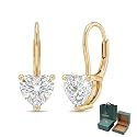 Moissanite Earrings 18K White Gold Plated 925 Sterling Silver D Color VVS1 Clarity Lab-Grown Moissanite Dangle Drop Leverback Earrings Jewelry Anniversary Valentine Birthday Gifts for Women