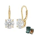 Moissanite Earrings 18K White Gold Plated 925 Sterling Silver D Color VVS1 Clarity Lab-Grown Moissanite Dangle Drop Leverback Earrings Jewelry Anniversary Valentine Birthday Gifts for Women