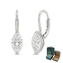 Moissanite Earrings 18K White Gold Plated 925 Sterling Silver D Color VVS1 Clarity Lab-Grown Moissanite Dangle Drop Leverback Earrings Jewelry Anniversary Valentine Birthday Gifts for Women