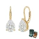 Moissanite Earrings 18K White Gold Plated 925 Sterling Silver D Color VVS1 Clarity Lab-Grown Moissanite Dangle Drop Leverback Earrings Jewelry Anniversary Valentine Birthday Gifts for Women