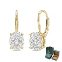 Moissanite Earrings 18K White Gold Plated 925 Sterling Silver D Color VVS1 Clarity Lab-Grown Moissanite Dangle Drop Leverback Earrings Jewelry Anniversary Valentine Birthday Gifts for Women