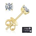Moissanite Stud Earrings GRA 925 Sterling Silver Earrings for Men 18K White Gold Plating Earrings for Women,wedding earrings(0.3Ct-4Ct)