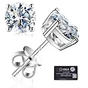 Moissanite Stud Earrings GRA 925 Sterling Silver Earrings for Men 18K White Gold Plating Earrings for Women,wedding earrings(0.3Ct-4Ct)