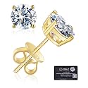Moissanite Stud Earrings GRA 925 Sterling Silver Earrings for Men 18K White Gold Plating Earrings for Women,wedding earrings(0.3Ct-4Ct)