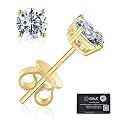 Moissanite Stud Earrings GRA 925 Sterling Silver Earrings for Men 18K White Gold Plating Earrings for Women,wedding earrings(0.3Ct-4Ct)