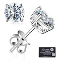 Moissanite Stud Earrings GRA 925 Sterling Silver Earrings for Men 18K White Gold Plating Earrings for Women,wedding earrings(0.3Ct-4Ct)
