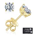 Moissanite Stud Earrings GRA 925 Sterling Silver Earrings for Men 18K White Gold Plating Earrings for Women,wedding earrings(0.3Ct-4Ct)