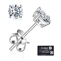 Moissanite Stud Earrings GRA 925 Sterling Silver Earrings for Men 18K White Gold Plating Earrings for Women,wedding earrings(0.3Ct-4Ct)