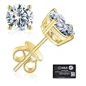 Moissanite Stud Earrings GRA 925 Sterling Silver Earrings for Men 18K White Gold Plating Earrings for Women,wedding earrings(0.3Ct-4Ct)
