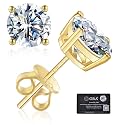 Moissanite Stud Earrings GRA 925 Sterling Silver Earrings for Men 18K White Gold Plating Earrings for Women,wedding earrings(0.3Ct-4Ct)