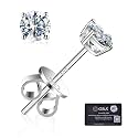 Moissanite Stud Earrings GRA 925 Sterling Silver Earrings for Men 18K White Gold Plating Earrings for Women,wedding earrings(0.3Ct-4Ct)