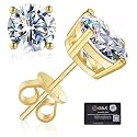 Moissanite Stud Earrings GRA 925 Sterling Silver Earrings for Men 18K White Gold Plating Earrings for Women,wedding earrings(0.3Ct-4Ct)
