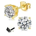 Moissanite Stud Earrings for Women & Men, 925 Sterling Silver D Color VVS1