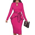 MOJICK Vintage Dress for Women Ruffle Bodycon