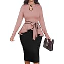MOJICK Vintage Dress for Women Ruffle Bodycon