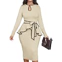 MOJICK Vintage Dress for Women Ruffle Bodycon