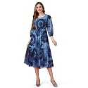 MOJILAA Women39s Georgette Floral Printed Gathered Dress