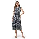 MOJILAA Women39s Georgette Floral Printed Gathered Dress