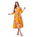 MOJILAA Women39s Georgette Floral Printed Gathered Dress
