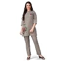 MOJILAA Women Linen Floral Print Causal Co-ord