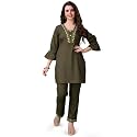 MOJILAA Women Linen Floral Print Causal Co-ord