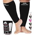 Mojo Compression Socks Footless for Women and Men 20-30mmHg - Extra Wide Plus Size Calf Sleeve - A604