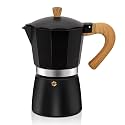 Moka Pot 6-Cup 300ml, Premium Matte Black Stainless Steel Stovetop Espresso Maker for Induction & All Heat Sources | Brew Rich, Italian-Style Coffee at Home with Durable, Easy-to-Clean Design