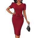 Mokayee Womens Summer Puff Sleeve V Neck