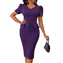 Mokayee Womens Summer Puff Sleeve V Neck