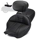 MoKitDora 2008-2023 Touring One-Piece Seat w/Rider Backrest, Blue