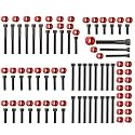 MoKitDora 52 Sets 2004-up Sportster Engine Bolts and Covers, Red