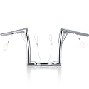 MoKitDora Sportster Dyna Softail 10” Rise Ape Hangers 1.25” Fat 1" Clamp Handlebar Z Bars for Harley XL 883/1200,1994-up Road King &amp; 1998-2013 Road Glide, Chrome