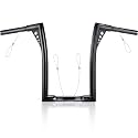 MoKitDora Sportster Dyna Softail 14” Rise Ape hanger handlebar 1.25” Fat 1" Clamp Handlebar Batwing Z Bars for Harley XL 883/1200,1994-up Road King &amp; 1998-2013 Road Glide, Gloss Black