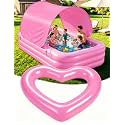 MoKo Inflatable Swimming Pool with Canopy, Large Blow Up Pool with Shade for Adults Kids Kiddie Toddler, 102" × 65" × 23" Big Foldable Family Above Ground Pools for Backyard Garden, Rose Gold