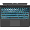 MoKo for Surface Pro 11 Keyboard, Ultra-Slim Portable Wireless Bluetooth Microsoft Surface Pro 11/10/9/8/X Keyboard with Palm-Rejection Trackpad, 7-Color Backlit, Pen Holder, Long Battery Life, Black