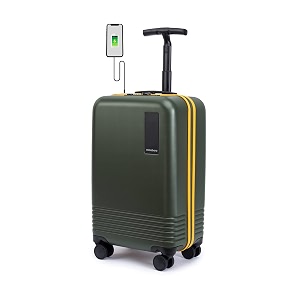 mokobara the float - cabin luggage polycarbonate 8 wheel trolly luggage hardsided suitcase with built in tsa lock forest sunray limited edition